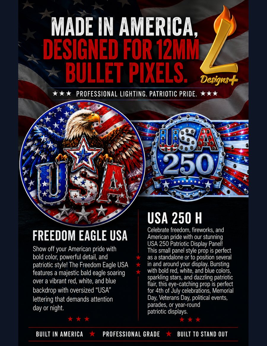 Made in USA patriotic prop package — Freedom Eagle USA & USA 250
